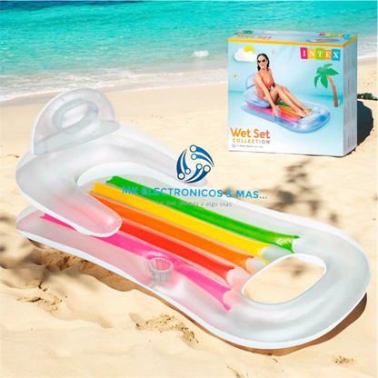 Flotador Intex con portavaso. Wet Set Collection