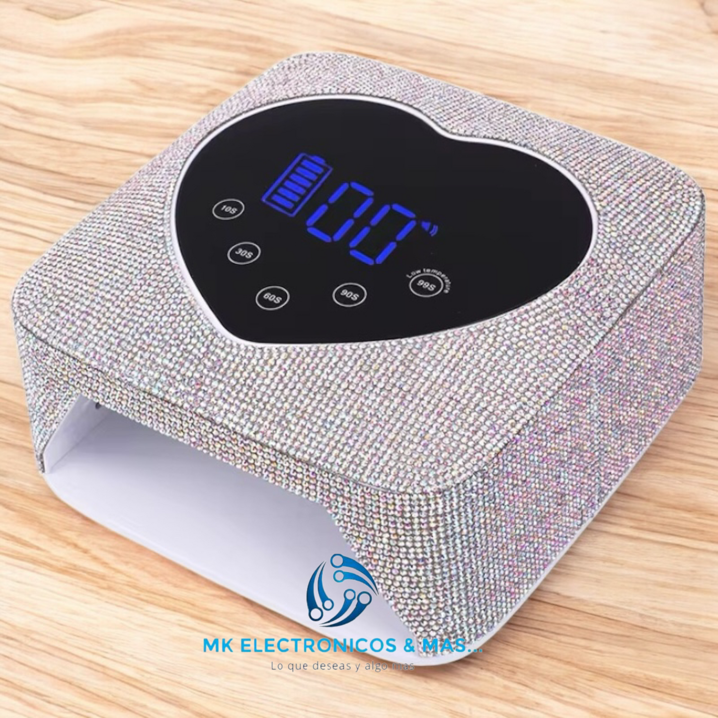 Lampara UV/LED Cordless Corazon 72 Watts Recargable full diamantes