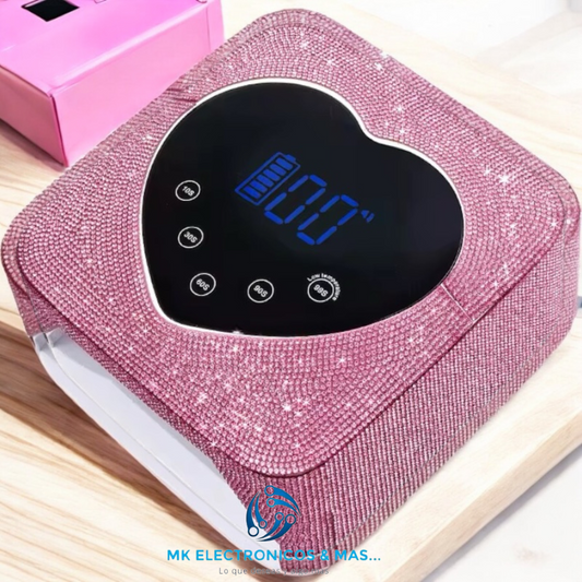 Lampara UV/LED Cordless Corazon 72 Watts Recargable full diamantes