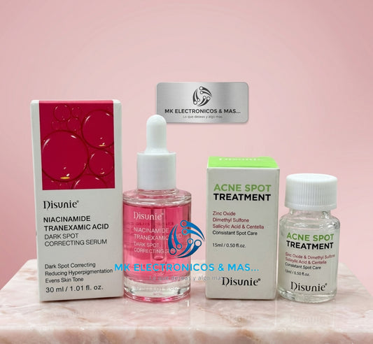 Kit Skincare para Acné y Manchas | Serum Niacinamida Anti-Manchas + Tratamiento Granos con Ácido Salicílico | Rutina Facial Completa
