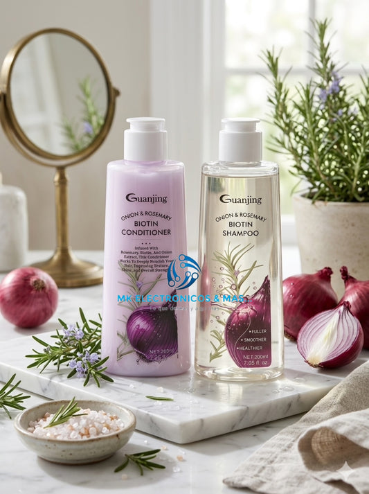 Dúo Dinámico: Champú y Acondicionador de Cebolla, Romero y Biotina (200ml)