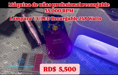Combo Maquina Profesional SG702 mas Lampara 248 Watts Recargables